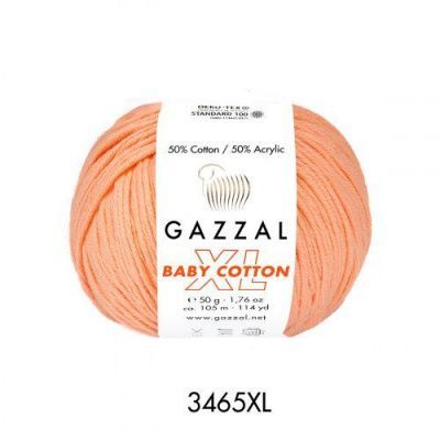 GAZZAL  BABY COTTON XL  3465 - 50% Хлопок, 50% Акрил 50 г/105 м